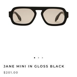 Elisa Johnson Jane mini Gloss Black Rectangular Sunglasses